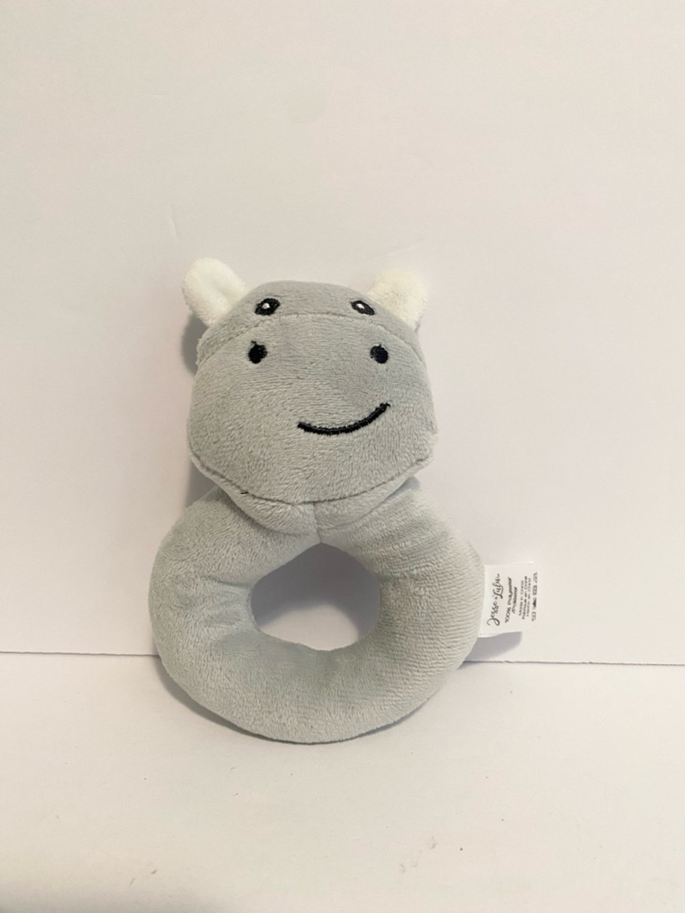 Jesse & Lulu Hippo Rattle Soft Baby Toy Lovey Boy Girl Grasp Plush Stuffed Toy
